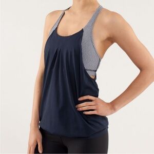 🌻Lululemon Practice Freely Tank Top in Blue & White | Size 6